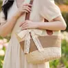 Bolsa de Palha Tecida de Verão para Mulheres, Bolsa de Palha Grande Capacidade, Bolsa de Mão Casual da Moda
