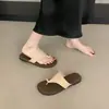 Encuentro de Primera Temporada Sandalias Planas Mínimalistas de Lino Estilo Francés para Mujer, Nuevo Versátil Casual para Playa 2026