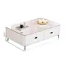 Mesa de Centro Hogar Sala de Estar Lujo Ligero Apartamento Pequeño Nuevo Tablero de Mesa de Vidrio Templado Simple Sensación de Alta Gama Mueble de TV