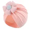 Nuevo Sombrero de Burbuja con Flores Europeo y Americano para Niños Pequeños y Bebés Color Sólido Flor de Cinco Pétalos Gorro de Punto para Bebé Tipo Delgado Gorro para Recién Nacido