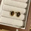 Novos Brincos Geométricos de Pedra Olho de Tigre Retrô, Brincos de Luxo Leve de Nicho High-End, Temperamento Exquisito, Brincos Versáteis para o Dia a Dia