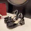 Nuevas Sandalias de Verano 2025 para Mujer, Estilo de Hada, Elegantes, con Moño, Punta Cerrada, Estilo de Nicho Exquisito, Adecuadas para Faldas, Tacones Altos