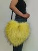 Bolso bandolera de amor europeo y americano de piel Bolso de felpa piel sintética de mapache bolso de hombro con forma de corazón bolso de piel de moda y personalidad