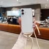 Cordón Transparente Anti-Caída de Cuatro Esquinas de TPU para Llevar Cruzado, Adecuado para Funda de Teléfono iPhone 16 Pro Max y Cubierta Protectora Apple 17