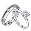 Venta en Vivo Joyería de Mano Europea y Americana Anillo Abierto para Pareja Anillo de Boda Corona de Seis Garras Estilo Coreano para Mujer Circonita