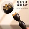 Bálsamo para Ojos de Cuerno de Sándalo Morado, Bálsamo para Rostro, Palo de Masaje, Masajeador de Ojos de Flor de Loto, Relajación de Puntos de Acupuntura para Ojos de Sándalo Real