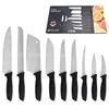 Exportado a Brasil Set de Cuchillos de Cocina Acero Inoxidable Cuchillo para Filetear Cuchillo Occidental Dentado Cuchillo para Deshuesar Set de Nueve Piezas Combinación