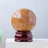 Esfera de Cristal Natural al por Mayor Piedra Cruda de Cristal Esfera de Cristal Pulido con Base Decoración Adorno Regalo para Sala de Estar en Casa
