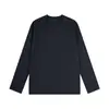 Camiseta Masculina Manga Longa Ombro Direito Par Roupa Básica Algodão Pesado Gola Redonda Outono e Inverno Nova Blusa Masculina Solta