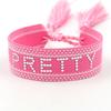 Pulsera de estilo étnico bohemio bordada con cinta, pulsera de moda con cinta de color, correa de muñeca tejida, pulsera genial para parejas