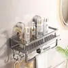 Prateleira de Banheiro com Ventosa, Montada na Parede, Sem Furos, para Cosméticos de Banheiro, Lavatório, Porta-Objetos de Banheiro