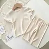 Comercio Electrónico Transfronterizo Más Vendido Ropa Infantil Bebé Verano Estilo Coreano Nuevo Conjunto de Manga Corta y Pantalón Largo Niños y Niñas Ropa Infantil Ropa de Casa