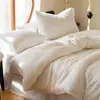 Set de Cuatro Piezas de Lujo Ligero de Alta Gama 100% Lan Jing Tencel Color Sólido Alta Densidad de Hilos Ropa de Dormir Desnuda Set de Edredón Refrigerante de Seda Helada Transpirable Refrigerante