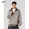 Chaqueta de Patrón Pied de Poule Estilo Japonés para Hombre 2026 Primavera y Otoño Nueva Holgada Casual Patchwork Cuello Revuelto Chaqueta para Adolescentes