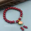Pulsera de cinabrio boutique este año de vida pulsera de anillo único anillo liso doble valiente joyería para hombres y mujeres regalo fábrica al por mayor