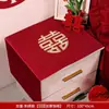 Novo tecido de capa de cabeceira festivo bordado estilo chinês, tecido auspicioso vermelho de casamento capa de poeira para uso doméstico