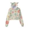 Otoño 2023 Nuevo Navidad Impresión Digital 3D Ombliguera Sudadera con Orejas de Gato Jersey con Capucha