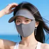Máscara de proteção solar de seda gelada protetor facial cobertura completa para rosto e pescoço borda de borracha preta proteção solar ao ar livre anti-UV facekini proteção solar