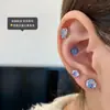 Pendientes Únicos Planeta Azul Saturno Acero de Titanio Súper Brillantes Clavos para Cartílago Auricular Pendientes Azules para Mujer Más Fáciles de Combinar Tapones para Oídos de Rosca