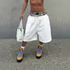 Shorts de Comércio Exterior Transfronteiriço Retro de Cintura Dupla para Homens, Moda Solta High Street Marca Tendência Europeia e Americana Shorts Casuais Calça de Moletom Tendência