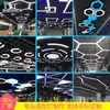 Lustre de Escritório LED de Formato Não Padrão, Lustre Hexagonal Criativo Vazado em Forma de Y para Shoppings, Lustre para Academia