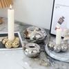 Candelabro Nórdico Ins Simple Cerámico Dorado Galvanizado Adornos Lindo Artístico Suave Luz de Vela para Mesa de Comedor Accesorios Románticos