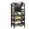 Cesta móvil para verduras de cocina, estante de almacenamiento para el hogar, de pie, multicapa, para frutas y verduras, multifunción, para horno microondas, horno, ollas.