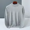 Suéter Masculino de Caxemira Outono Inverno Novo Estilo Gola Meio Alta Camada Base Quente Suéter de Lã Versátil Suéter Masculino Top Casual Tendência