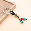 Accesorios para Joyería DIY 2 Estilos Estilo Étnico Retro Lanyard para Llavero con Anillo Llavero Tejido a Mano Accesorio para Mochila