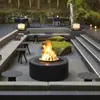 Decoración de Chimenea Atomizada Redonda Impermeable para Exteriores Llama Artificial Impermeable Chimenea para Mesa de Café en Casa Estufa Atomizada 3D Empotrada