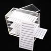 Caja de almacenamiento de pestañas al por mayor caja de almacenamiento de pestañas de acrílico transparente caja de almacenamiento de pestañas de almacenamiento con escala