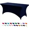 Capa de Mesa Elástica Festa ao Ar Livre Casamento Retangular Elastano Elástico Toalha de Mesa Capa de Mesa de Cocktail Toalha de Mesa