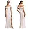 Vestido de Madrinha de Cetim de Alta Qualidade, Vestido de Noite de Luxo Acessível de Nicho, Vestido com Fenda de Um Ombro com Alça Fina para Emagrecer