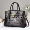 Bolso de Mujer Exquisito Bolso con Patrón de Cocodrilo para Mujer Gran Capacidad Lujo Ligero Versátil de Moda Bolso de Hombro Único