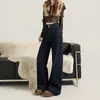26 Pantalones acampanados de elasticidad cuatriple, resistentes a las arrugas, de colores firmes, cálidos, elásticos, de corte holgado, tiro alto, con doble botón para cintura ceñida, estilo mujer, disponibles para envío directo