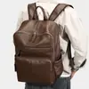 Mochila de Cuero Genuino para Viajes de Negocios Transfronterizos Gran Capacidad Mochila para Laptop de 16 pulgadas Mochila Hombres