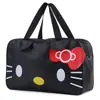 Bolso de mano de gato KT de dibujos animados Bolsa de viaje tejida Oxford linda bolsa para estudiantes Bolsa de almacenamiento para distancias cortas
