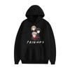 Coleção Protagonista Anime FRIENDS Moletom com Capuz Estampado Primavera e Outono Casaco Suéter com Forro de Lã para Homens e Mulheres
