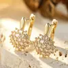Opciones multicolores, pendientes de hortensia con microincrustaciones de circón de nicho, pavé de diamante vintage, lujo ligero, alta gama, pendientes elegantes para banquetes