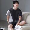 Pijama Longsha Masculino Verão Fino Algodão Puro Manga Curta Shorts Roupa de Casa Casual de Alta Qualidade para Adolescentes e Meninos conjunto