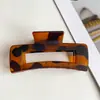 Pinza para el Cabello Cuadrada con Estampado de Leopardo Más Vendida de Amazon para Mujer, Estilo Retro, Sensación de Alta Gama, Pinza de Tiburón, Accesorio para el Cabello para la Parte Posterior de la Cabeza
