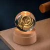 Madera Maciza Bola de Cristal Giratoria Luz de Noche Cielo Estrellado Adorno de Escritorio Creativo Artesanía Temporada de Graduación Regalo Personalizado