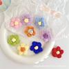 Lindo y Dulce Flor Puff Hecha a Mano Lana Crochet Pequeño Broche de Flor Flor Decorativa para Ropa Decoración para Bufanda Sombrero