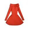 Elegante Vestido Mini Liso Ajustado Off-Shoulder sin Espalda, Ceñido a la Cintura, Adelgazante, Elegante Vestido Corto, Vestido de Princesa Hot Girl