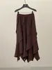 Falda Asimétrica de Volantes Estilo Coreano Simple Fone para Mujer Nueva de Primavera Cintura Elástica Falda Fluida de Corte A 59229