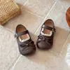 Sapatos Mary Jane com acabamento em renda, novidade Primavera/Outono 2026 estilo coreano, sapatos de princesa com laço para meninas, sola macia.