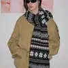 Bufanda Gruesa de Punto Fair Isle con Artesanía Robusta, Estilo Vintage, Versión Cálida y Ancha para Clima Frío