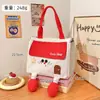 Bolsa de Almuerzo de Papel de Aluminio Engrosado con Asa, Bolsa Bento Pequeña con Forma de Casa para Oficinistas, Caja de Almuerzo Grande, Bolsa Térmica Portátil de Alto Valor Estético