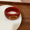 Pulsera de Madera con Grano Color Café Estilo Vintage Retro, Pulsera de Lujo Ligero de Gama Alta, Joyería de Moda Transfronteriza Europea y Americana