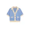 Conjunto de Chaqueta de Punto con Solapa y Minifalda Elegante para Mujer, Nuevo Verano 2025, Transfronterizo Europeo y Americano, Sencillo y Moderno